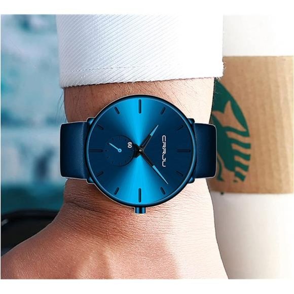 Mens Watches Ultra-Thin Minimalist Waterproof-Fashion Wrist Watch for Men Unisex - Picture 5 of 7